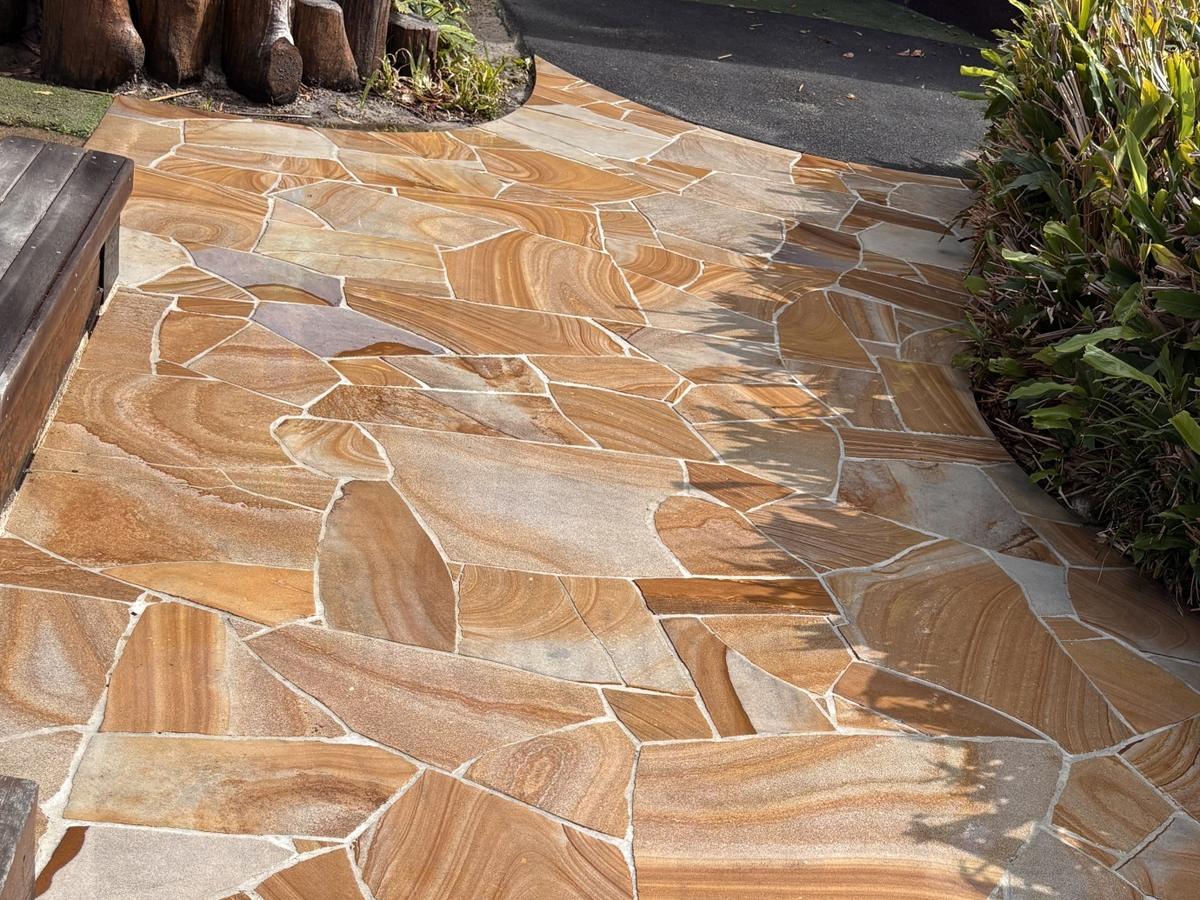 Sandstone path after pressure washing