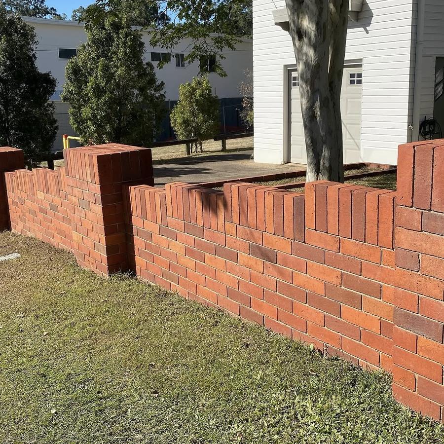 Brick fence after cleaning